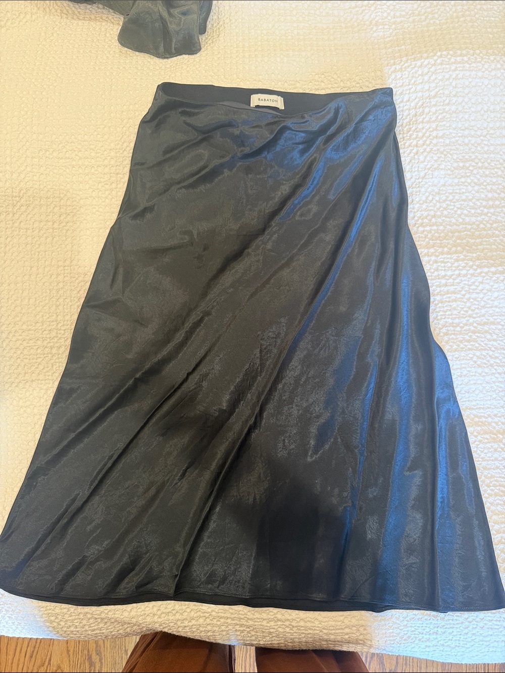 Aritzia Babaton Black Satin Skirt